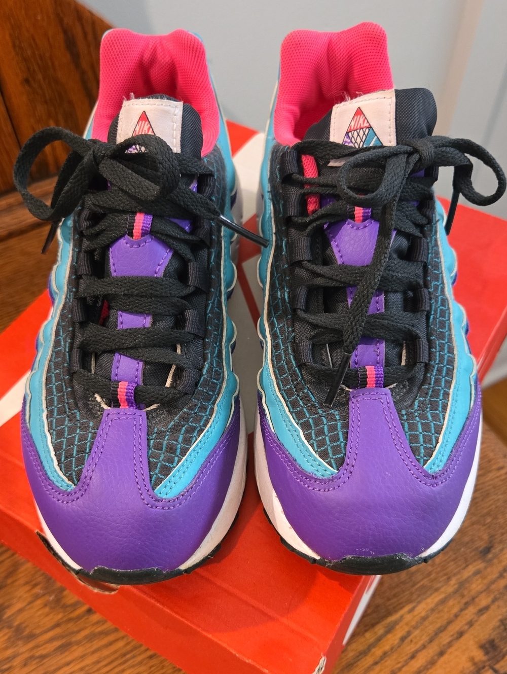 Nike Kids Colorblock Sneakers in Purple, Teal & Black